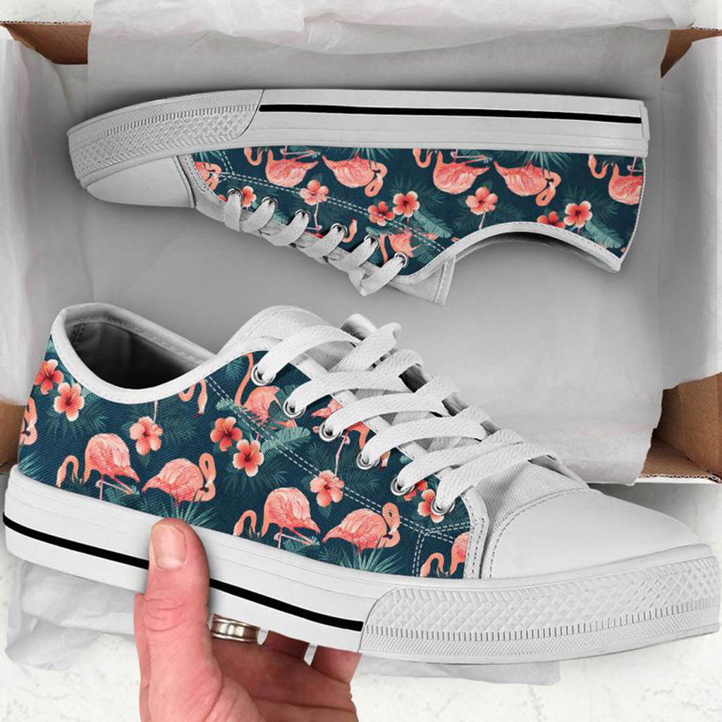Flamingo Printed Shoes | Custom Low Tops Sneakers For Kids & Adults
