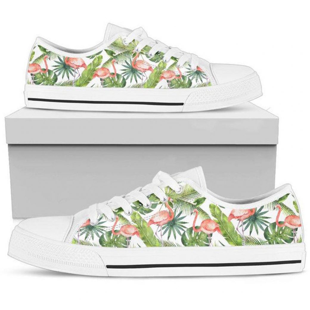 Flamingo Pattern Shoes | Custom Low Tops Sneakers For Kids & Adults