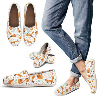 Cute Fox Shoes | Custom Canvas Sneakers For Kids & Adults