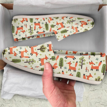 Cute Fox Shoes | Custom Canvas Sneakers For Kids & Adults