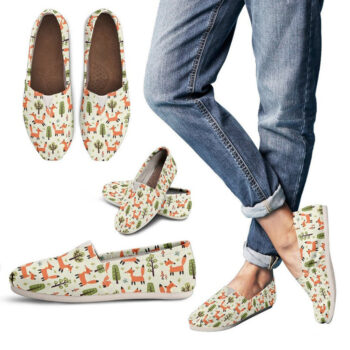 Cute Fox Shoes | Custom Canvas Sneakers For Kids & Adults