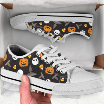 Halloween Pumpkin Shoes | Custom Low Tops Sneakers For Kids & Adults