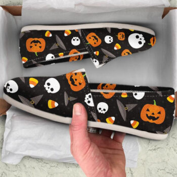 Halloween Pumpkin Shoes | Custom Canvas Sneakers For Kids & Adults
