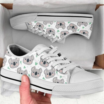 Kawaii Koala Face Shoes | Custom Low Tops Sneakers For Kids & Adults