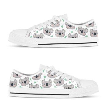 Kawaii Koala Face Shoes | Custom Low Tops Sneakers For Kids & Adults