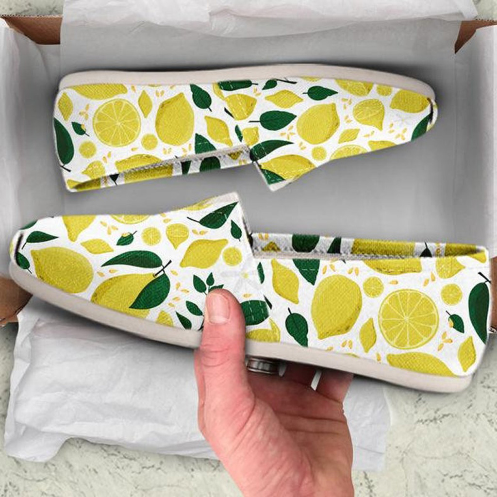 Yellow Lemon Loafers | Custom Canvas Sneakers For Kids & Adults