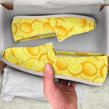 Yellow Lemon Shoes | Custom Canvas Sneakers For Kids & Adults