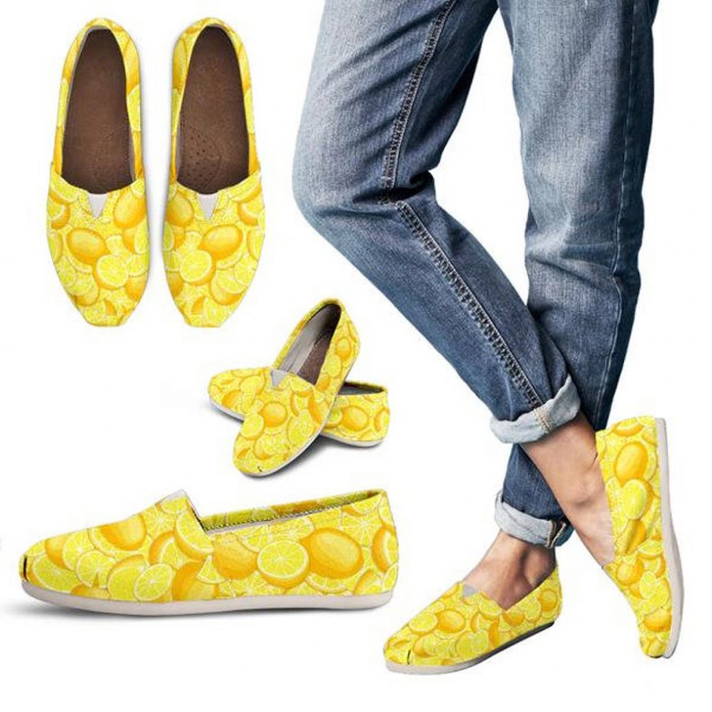 Yellow Lemon Shoes | Custom Canvas Sneakers For Kids & Adults