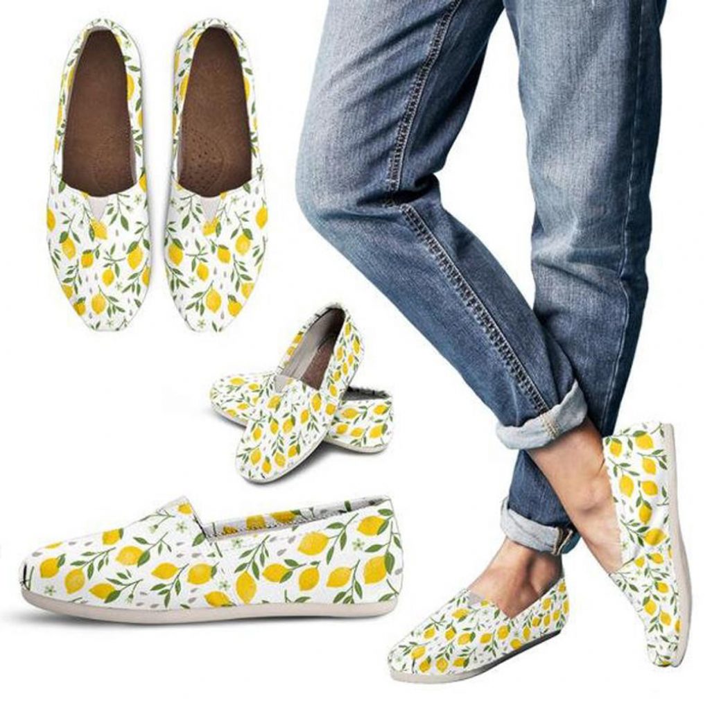 Cute Lemon Shoes | Custom Canvas Sneakers For Kids & Adults