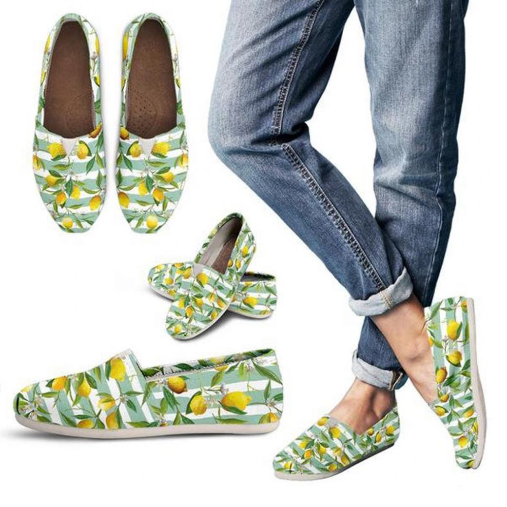 Lemon Slip-Ons Shoes | Custom Canvas Sneakers For Kids & Adults