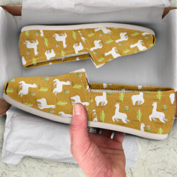 Mustard Llama Shoes | Custom Canvas Sneakers For Kids & Adults