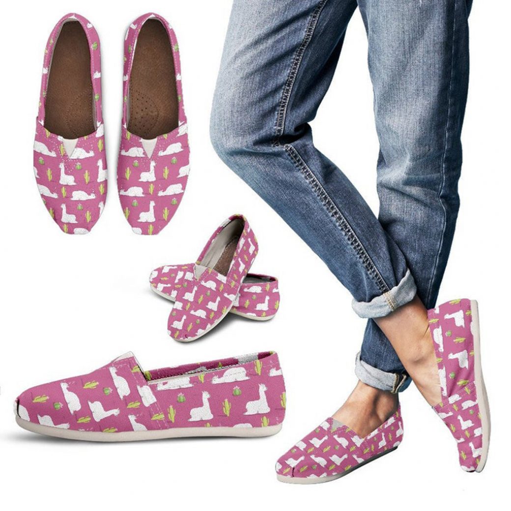 Alpaca Llama Shoes | Custom Canvas Sneakers For Kids & Adults