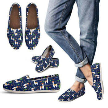 Navy Llama Shoes | Custom Canvas Sneakers For Kids & Adults