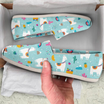 Colorful Llama Shoes | Custom Canvas Sneakers For Kids & Adults