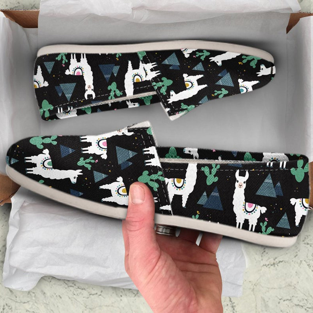 Black Llama Shoes | Custom Canvas Sneakers For Kids & Adults