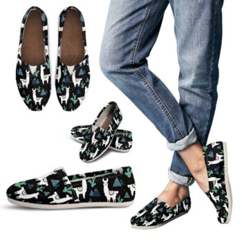 Black Llama Shoes | Custom Canvas Sneakers For Kids & Adults