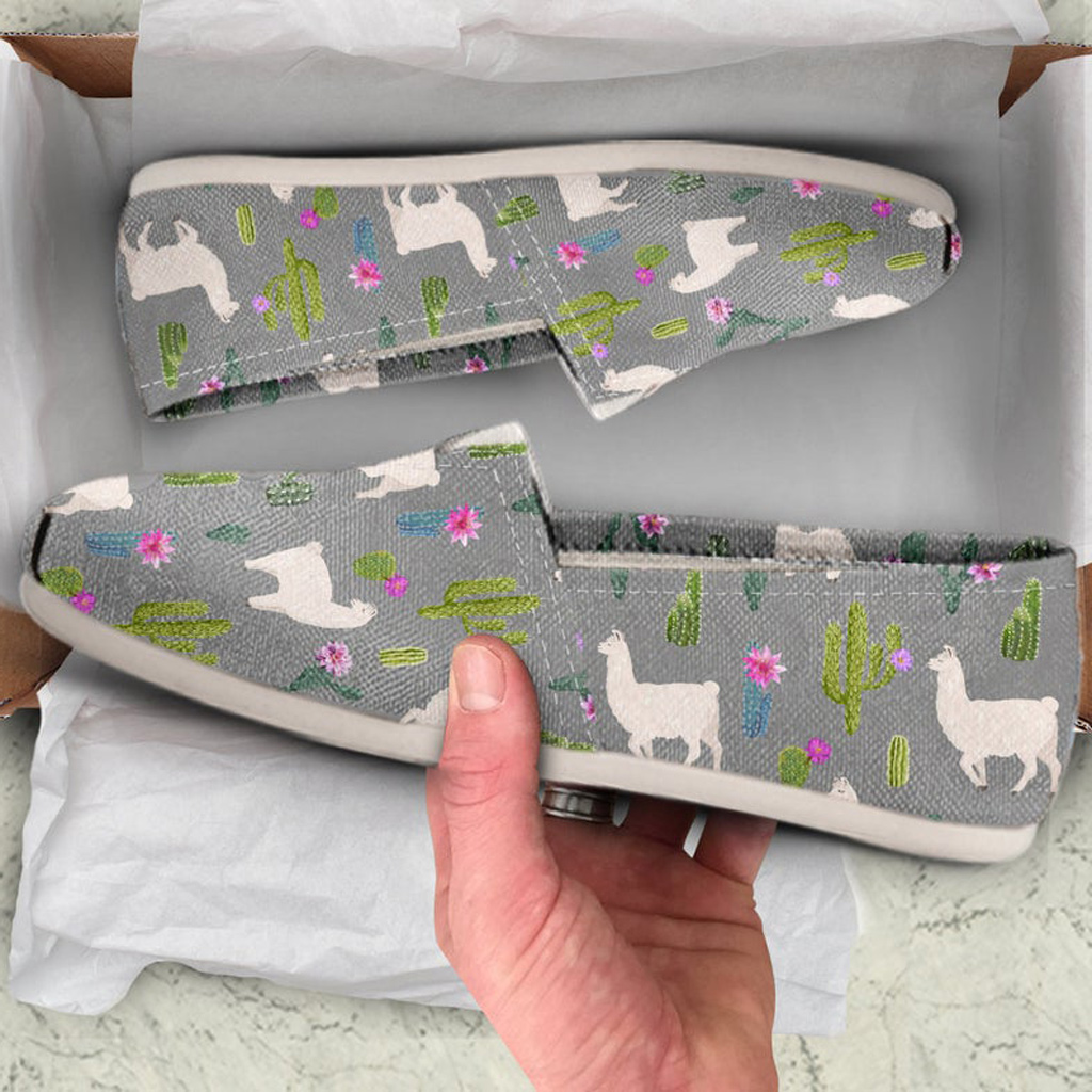 Cute Llama Shoes | Custom Canvas Sneakers For Kids & Adults