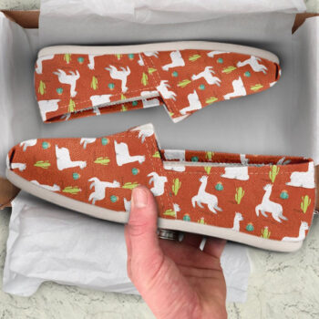 White Llama Shoes | Custom Canvas Sneakers For Kids & Adults