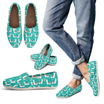 Green Llama Shoes | Custom Canvas Sneakers For Kids & Adults