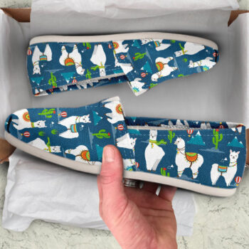 Navy Llama Shoes | Custom Canvas Sneakers For Kids & Adults