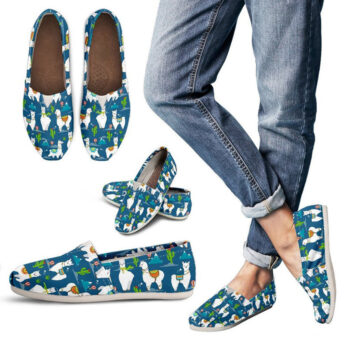 Navy Llama Shoes | Custom Canvas Sneakers For Kids & Adults