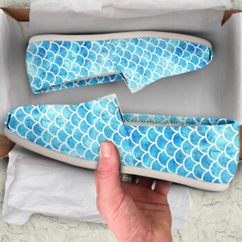 Blue Mermaid Shoes | Custom Canvas Sneakers For Kids & Adults