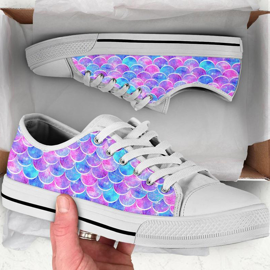 Colorful Mermaid Shoes | Custom Low Tops Sneakers For Kids & Adults
