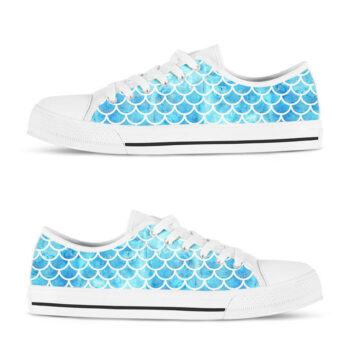 Blue Mermaid Shoes | Custom Low Tops Sneakers For Kids & Adults