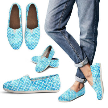 Blue Mermaid Shoes | Custom Canvas Sneakers For Kids & Adults