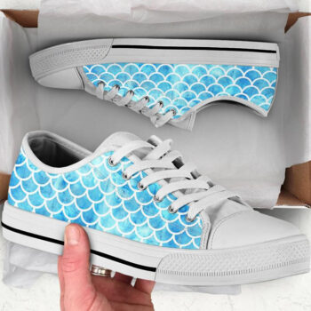 Blue Mermaid Shoes | Custom Low Tops Sneakers For Kids & Adults