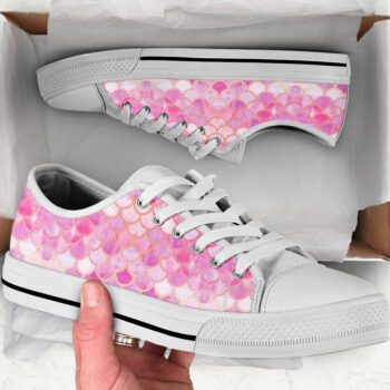 Pink Mermaid Shoes | Custom Low Tops Sneakers For Kids & Adults