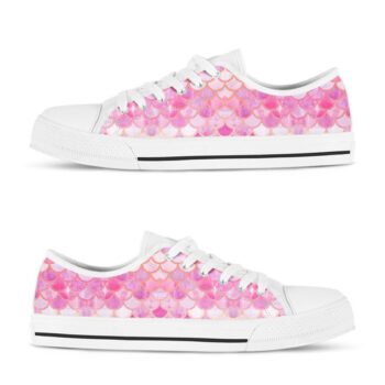 Pink Mermaid Shoes | Custom Low Tops Sneakers For Kids & Adults