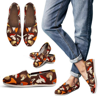 Brown Mushroom Shoes | Custom Canvas Sneakers For Kids & Adults