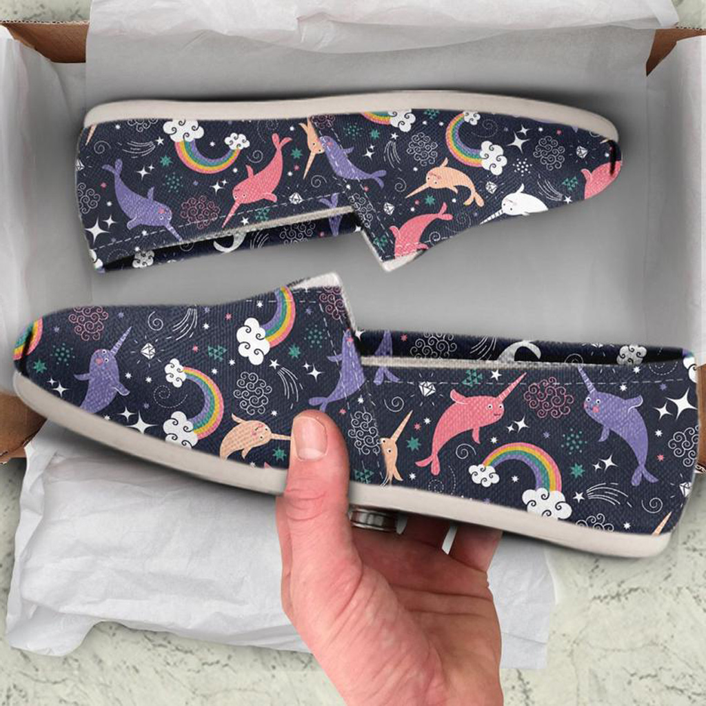 Space Narwhal Shoes | Custom Canvas Sneakers For Kids & Adults