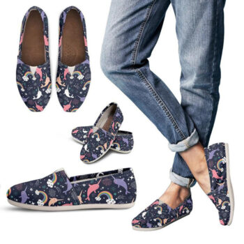 Space Narwhal Shoes | Custom Canvas Sneakers For Kids & Adults
