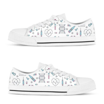 White Nurse Shoes | Custom Low Tops Sneakers For Kids & Adults