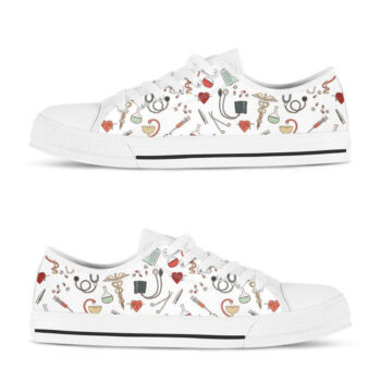 Cute Nurse Shoes | Custom Low Tops Sneakers For Kids & Adults