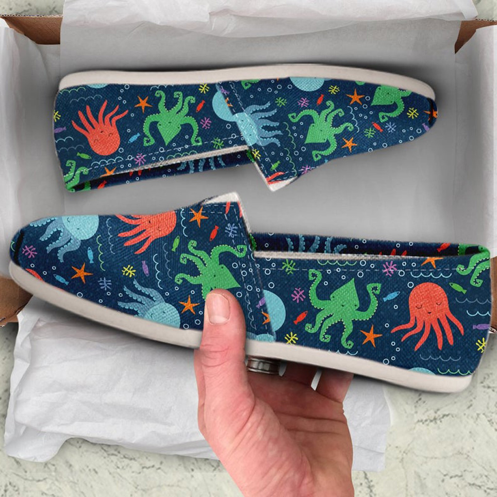 Octopus Printed Shoes | Custom Canvas Sneakers For Kids & Adults