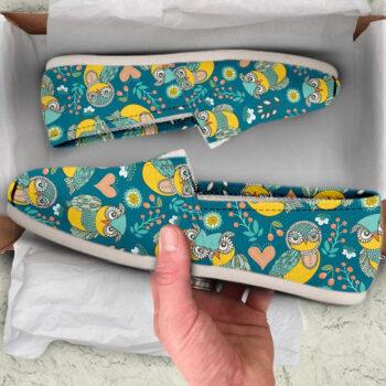 Owl Printed Shoes | Custom Canvas Sneakers For Kids & Adults
