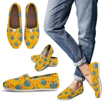 Mustard Owl Shoes | Custom Canvas Sneakers For Kids & Adults