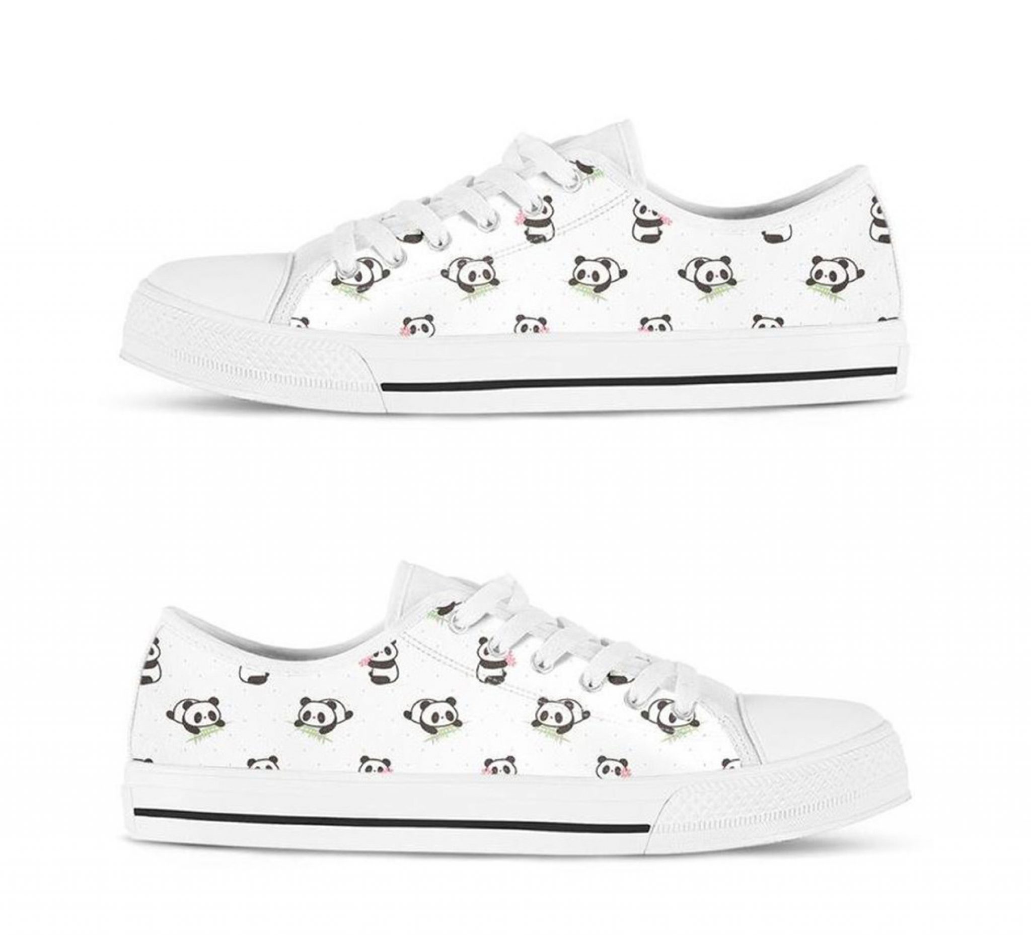 Low Top Panda Shoes | Custom Canvas Sneakers For Kids & Adults