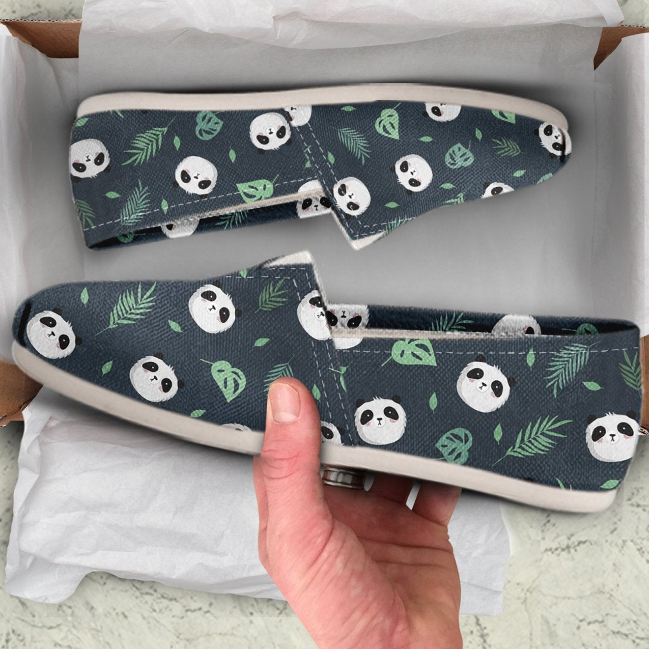 Kawaii Panda Shoes | Custom Canvas Sneakers For Kids & Adults