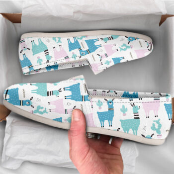Pastel Llama Shoes | Custom Canvas Sneakers For Kids & Adults