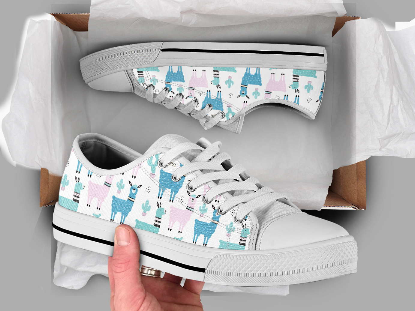 Llama Gift Shoes | Custom Low Tops Sneakers For Kids & Adults