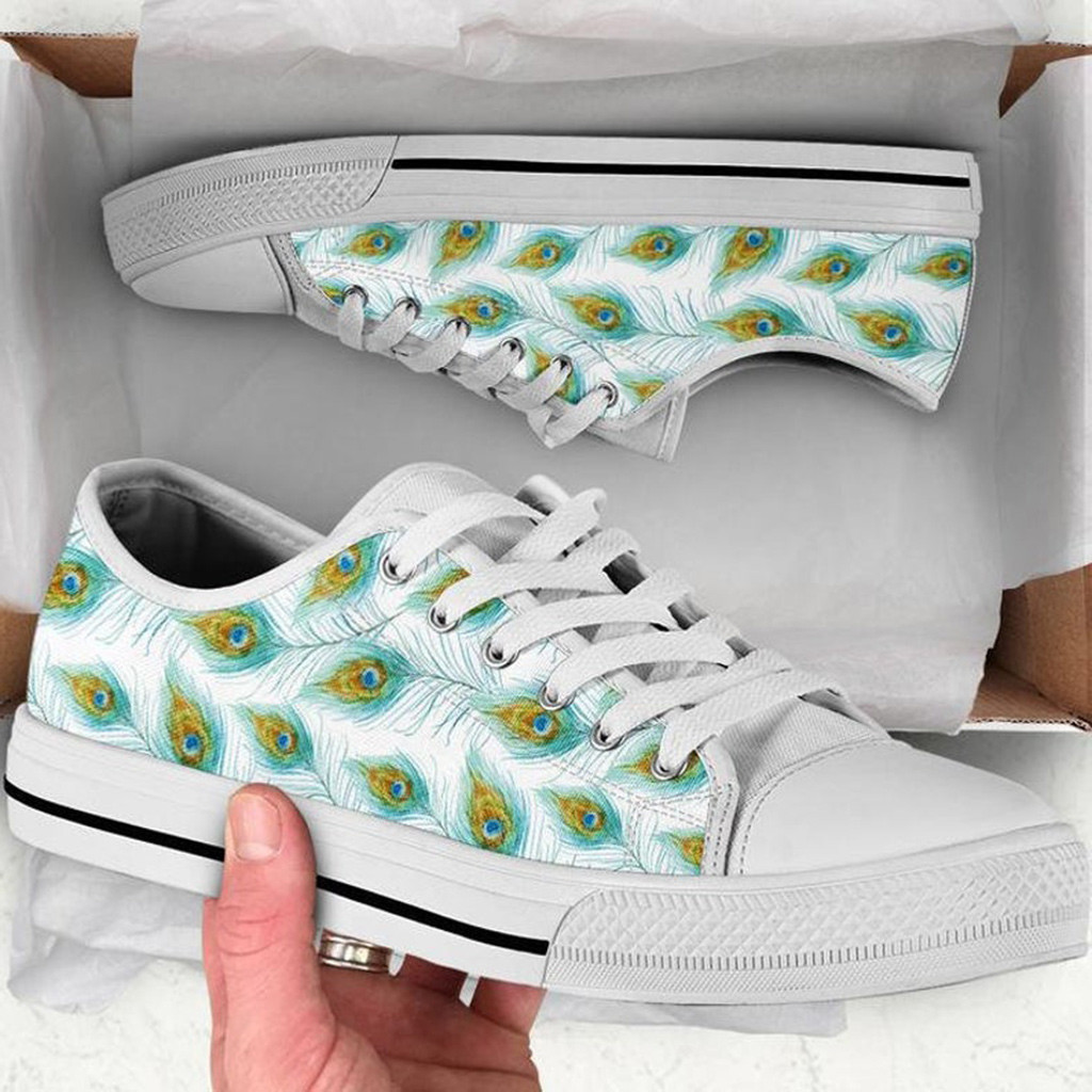 Mens Peacock Shoes | Custom Low Tops Sneakers For Kids & Adults