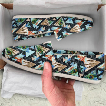 Peacock Print Shoes | Custom Canvas Sneakers For Kids & Adults