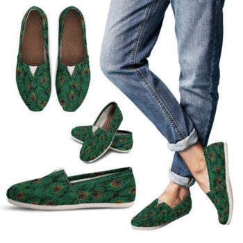 Peacock Feather Shoes| Custom Canvas Sneakers For Kids & Adults