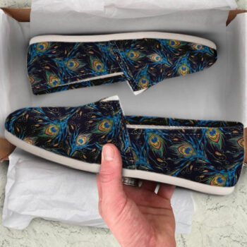 Beautiful Peacock Shoes | Custom Canvas Sneakers For Kids & Adults
