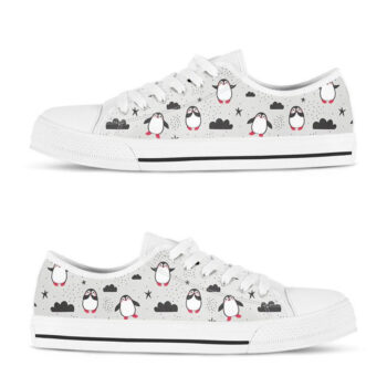 Cute Penguin Shoes | Custom Low Tops Sneakers For Kids & Adults