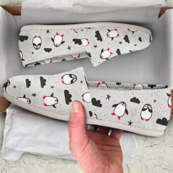 Kawaii Penguin Shoes | Custom Canvas Sneakers For Kids & Adults
